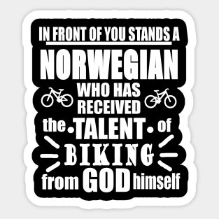 Norwegian Gift Biking Bike Tour Scandinavia Sticker